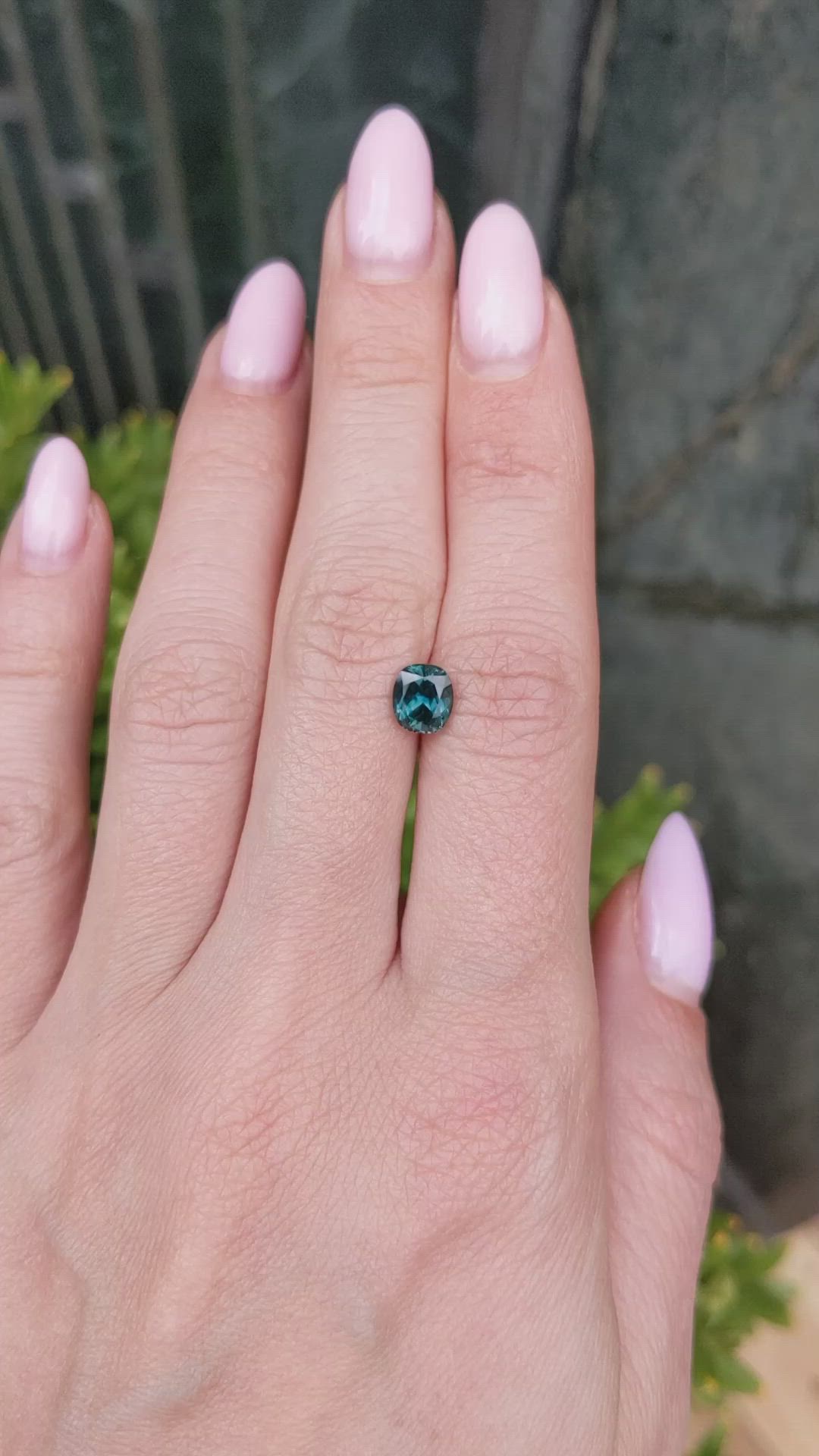 1.55 Ct. Bluish Green Sapphire from Montana Size Video