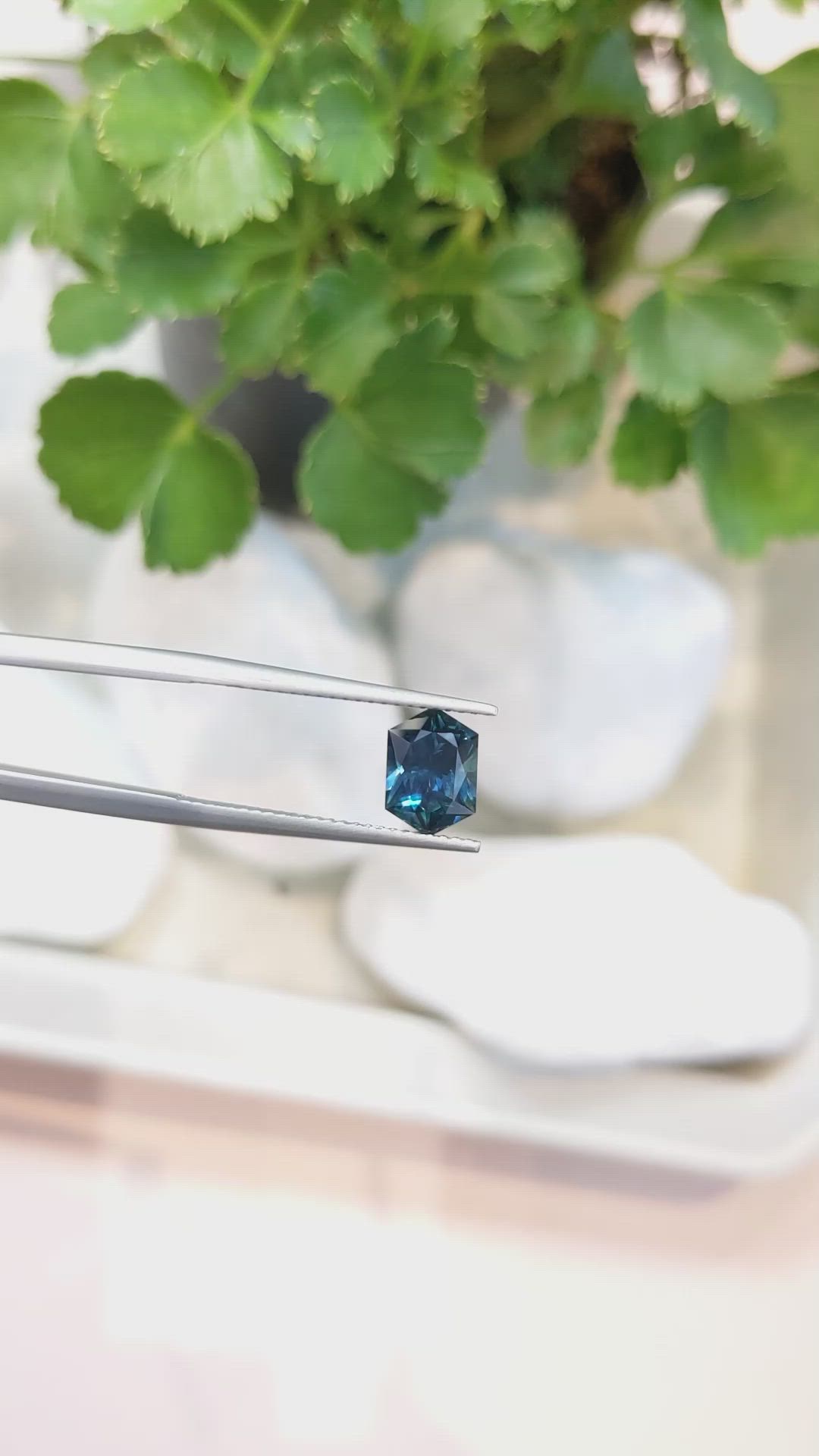 1.58 Ct. Greenish Blue Sapphire from Montana Size Video