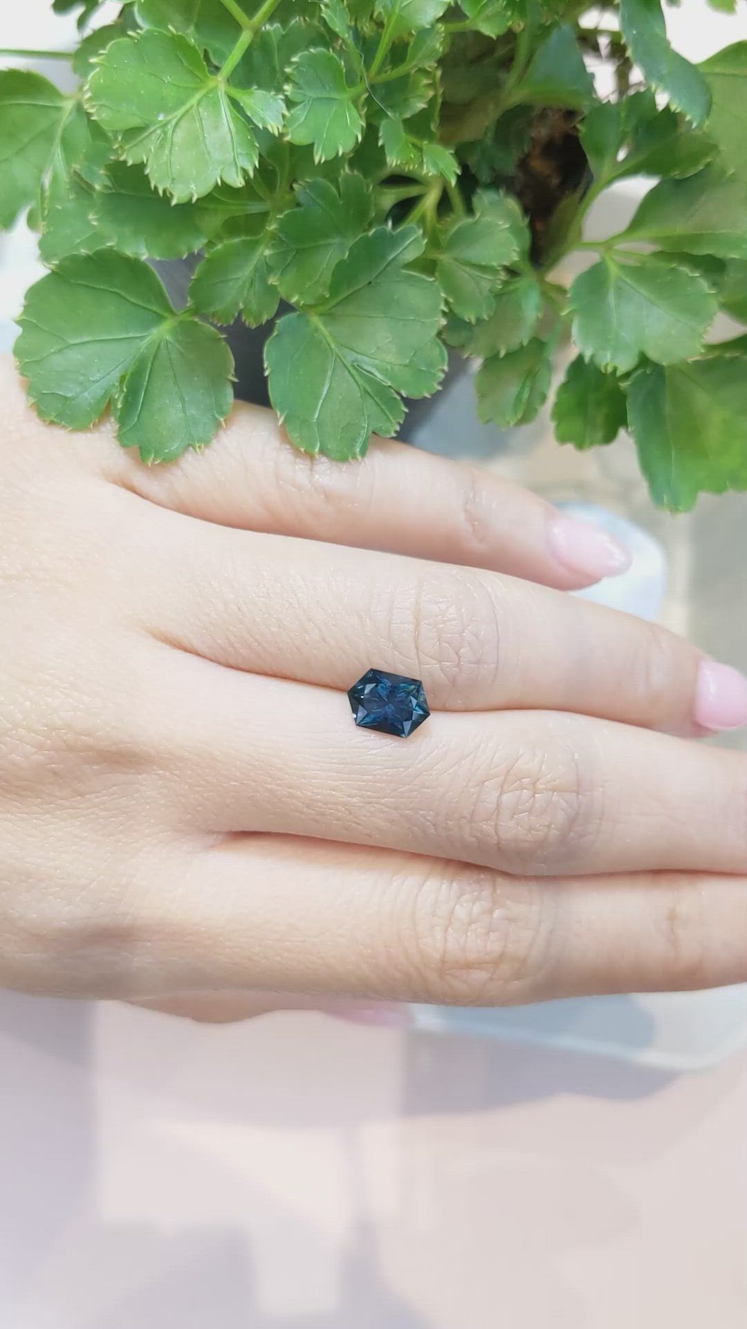 1.58 Ct. Greenish Blue Sapphire from Montana Size Video