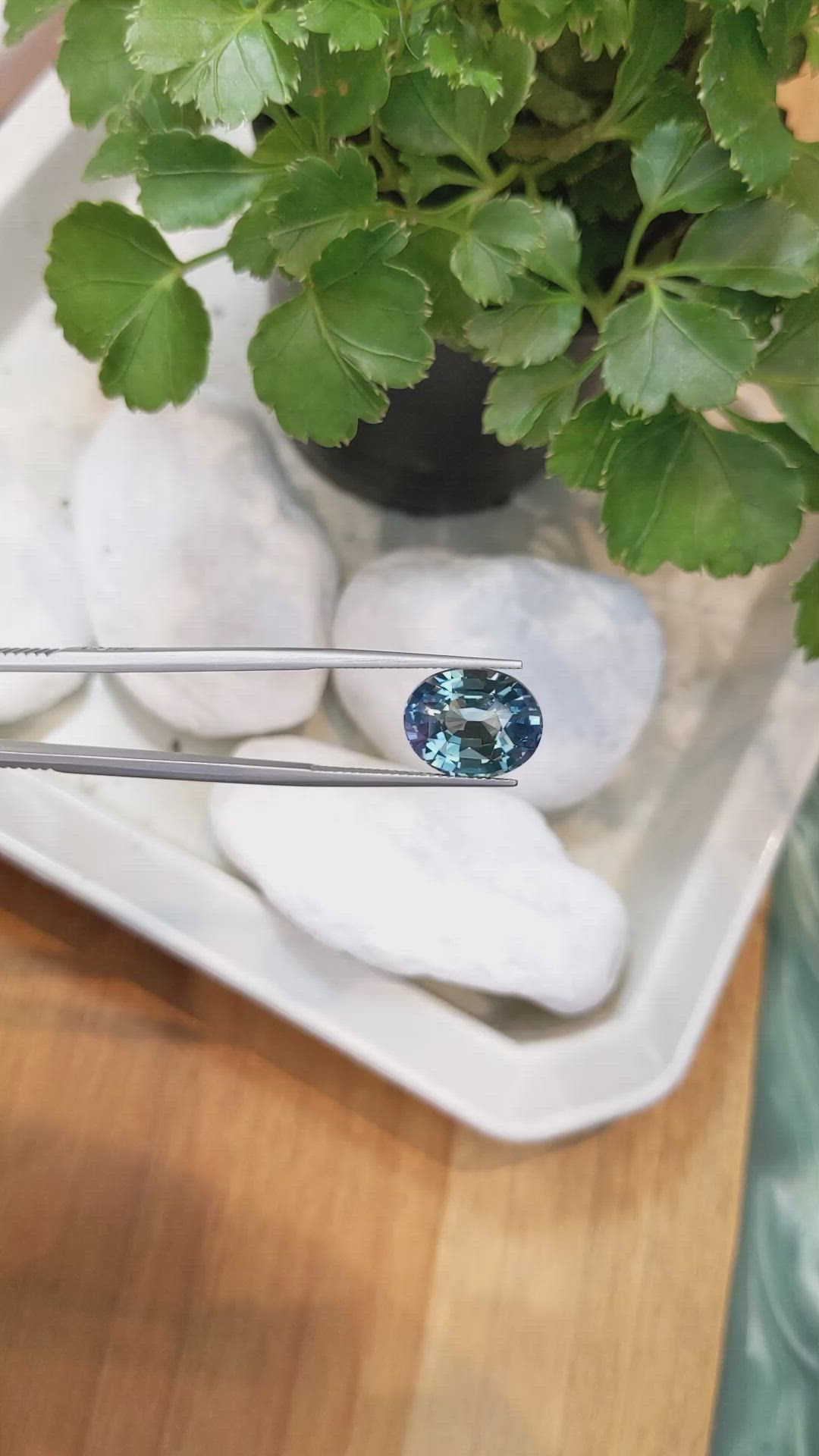 10.02 Ct. Greenish Blue Sapphire from Ceylon (Sri Lanka) Size Video