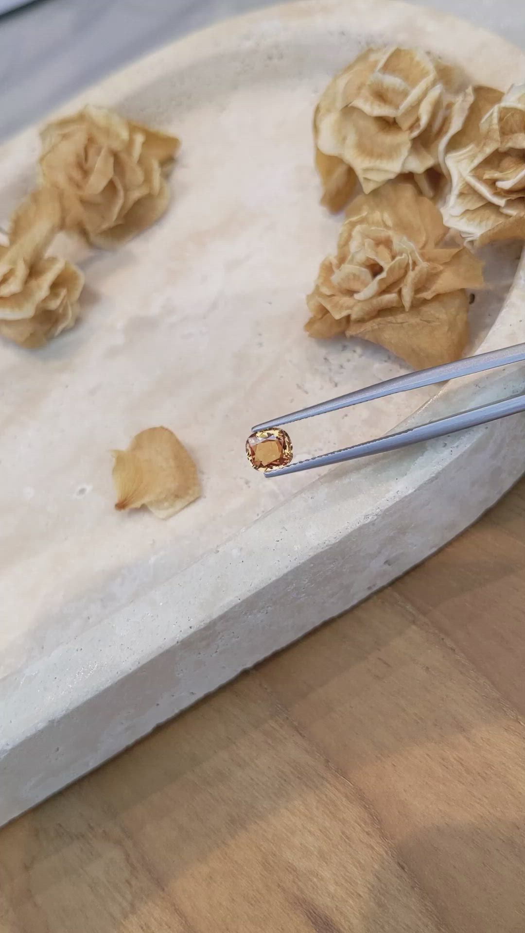 0.95 Ct. Orangish Brown Sapphire from Ceylon (Sri Lanka) Size Video