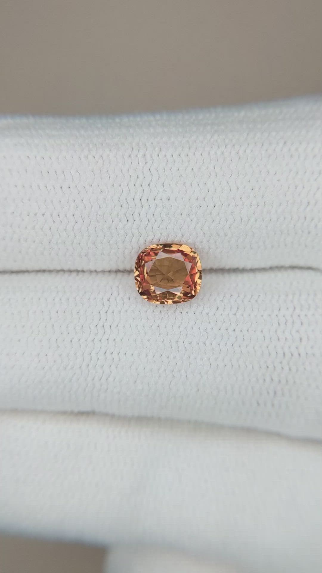 0.95 Ct. Orangish Brown Sapphire from Ceylon (Sri Lanka) Size Video
