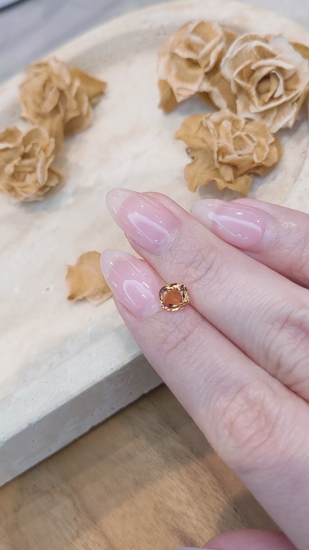 0.95 Ct. Orangish Brown Sapphire from Ceylon (Sri Lanka) Size Video