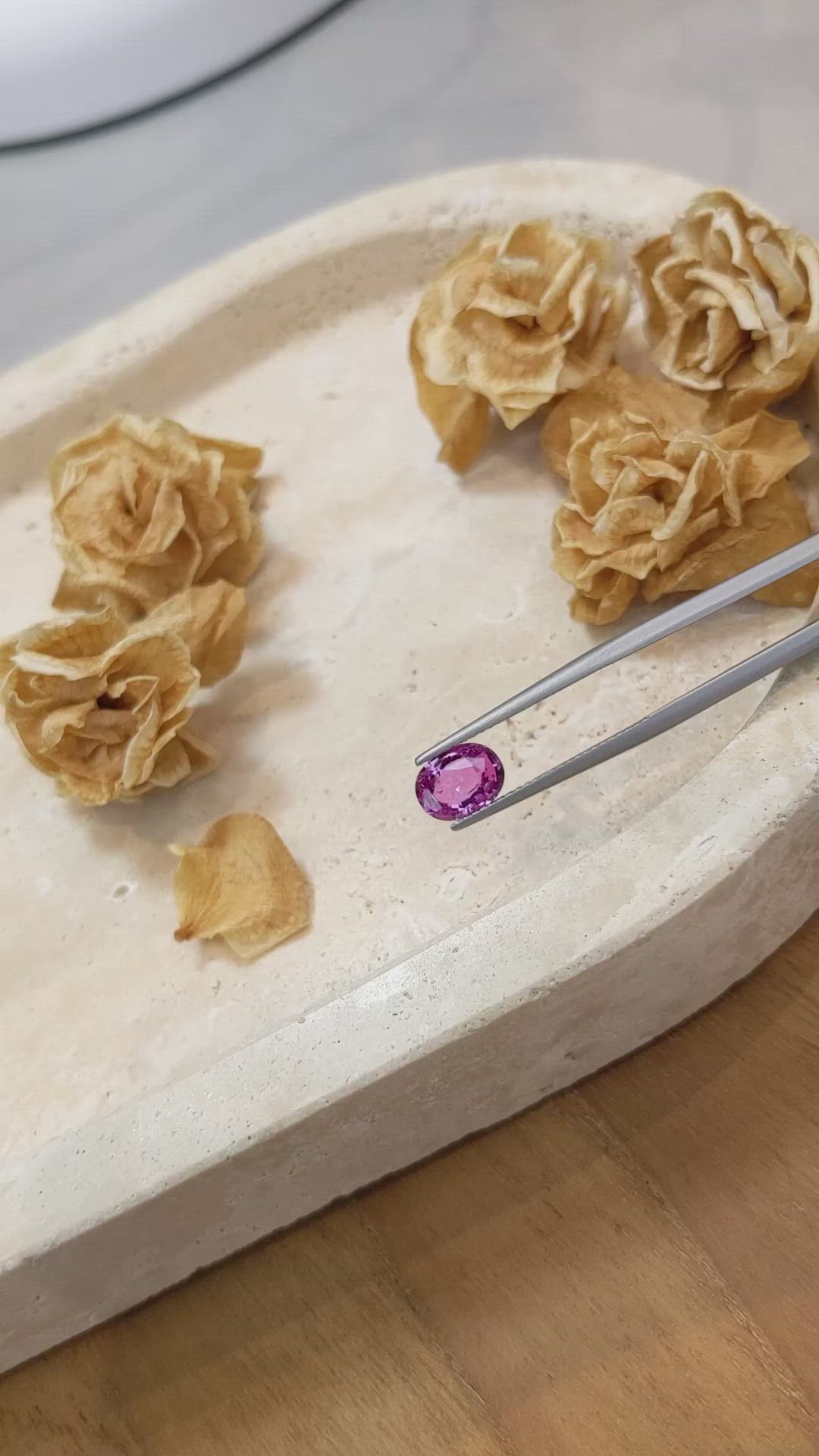 1.74 Ct. Purplish Pink Sapphire from Ceylon (Sri Lanka) Size Video