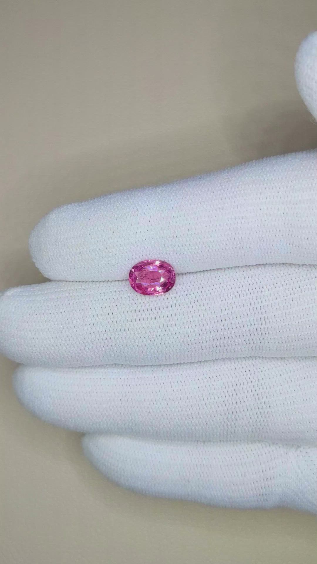 1.74 Ct. Purplish Pink Sapphire from Ceylon (Sri Lanka) Size Video