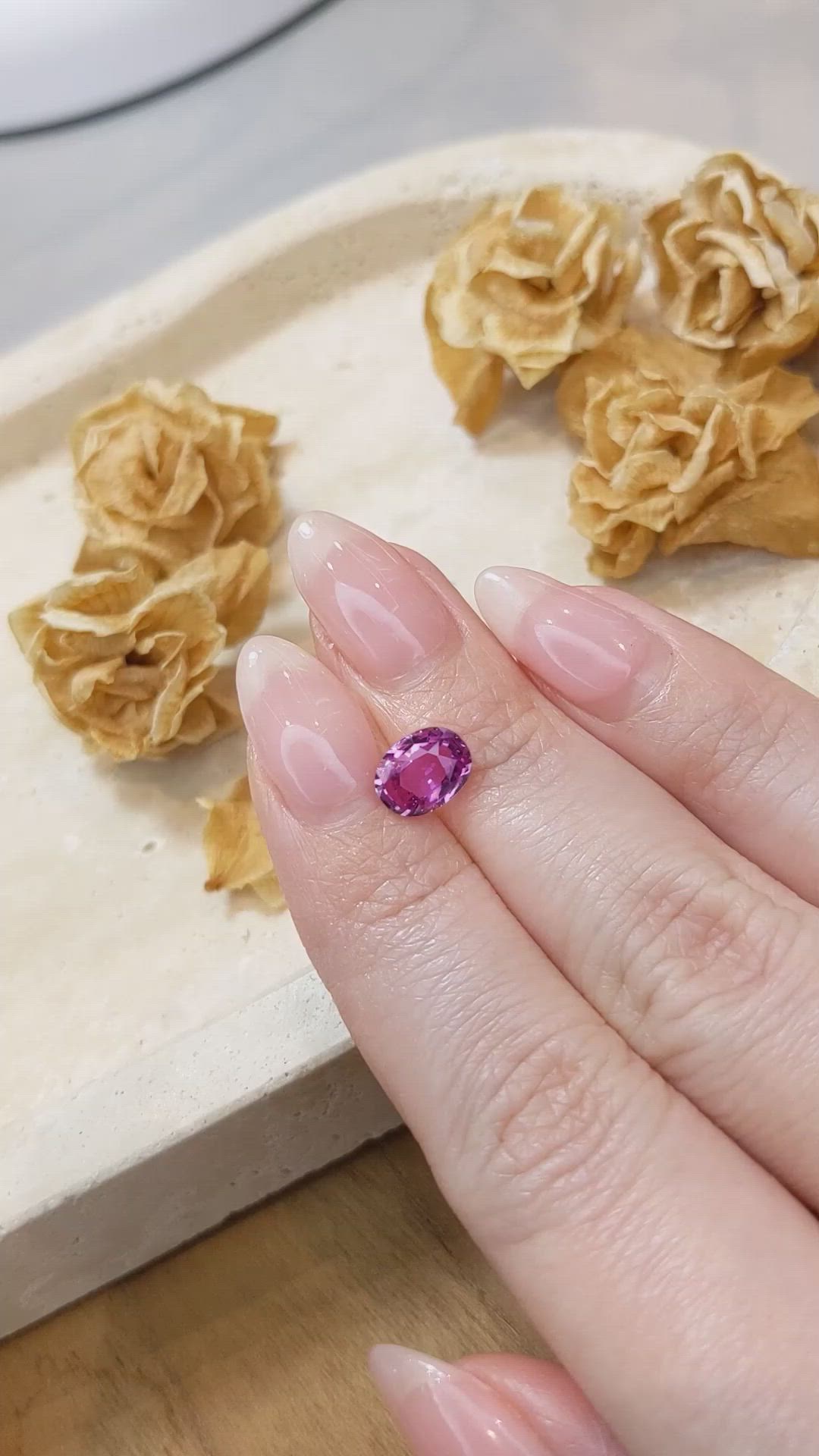 1.74 Ct. Purplish Pink Sapphire from Ceylon (Sri Lanka) Size Video