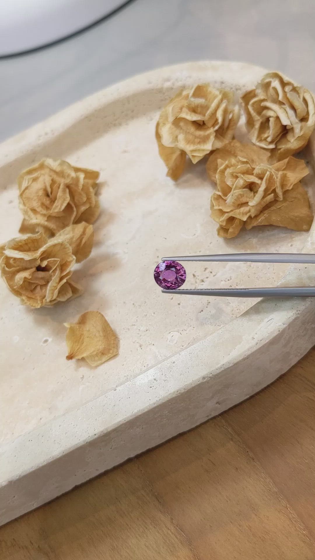 1.58 Ct. Pinkish Purple Sapphire from Ceylon (Sri Lanka) Size Video