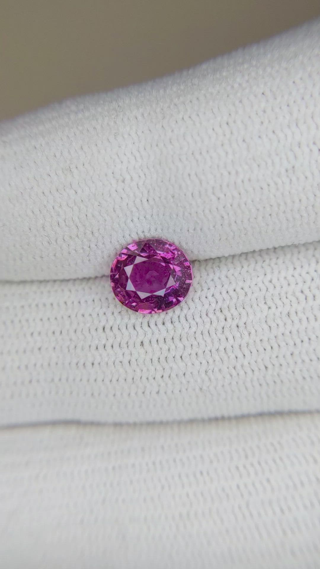 1.58 Ct. Pinkish Purple Sapphire from Ceylon (Sri Lanka) Size Video