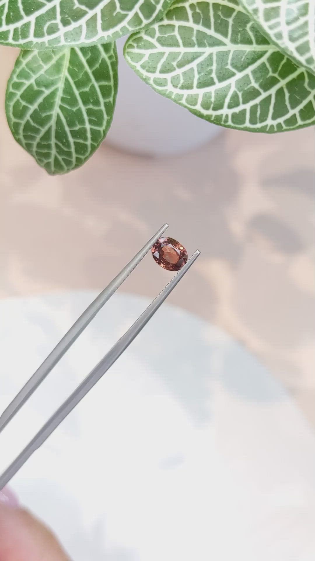 0.99 Ct. Reddish Orange Sapphire from Ceylon (Sri Lanka) Size Video