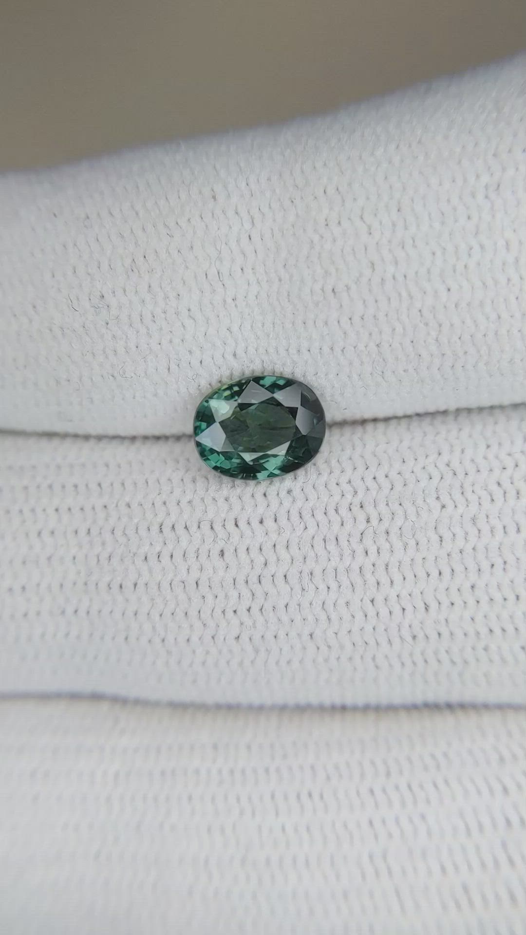 1.40 Ct. Bluish Green Sapphire from Ceylon (Sri Lanka) Size Video