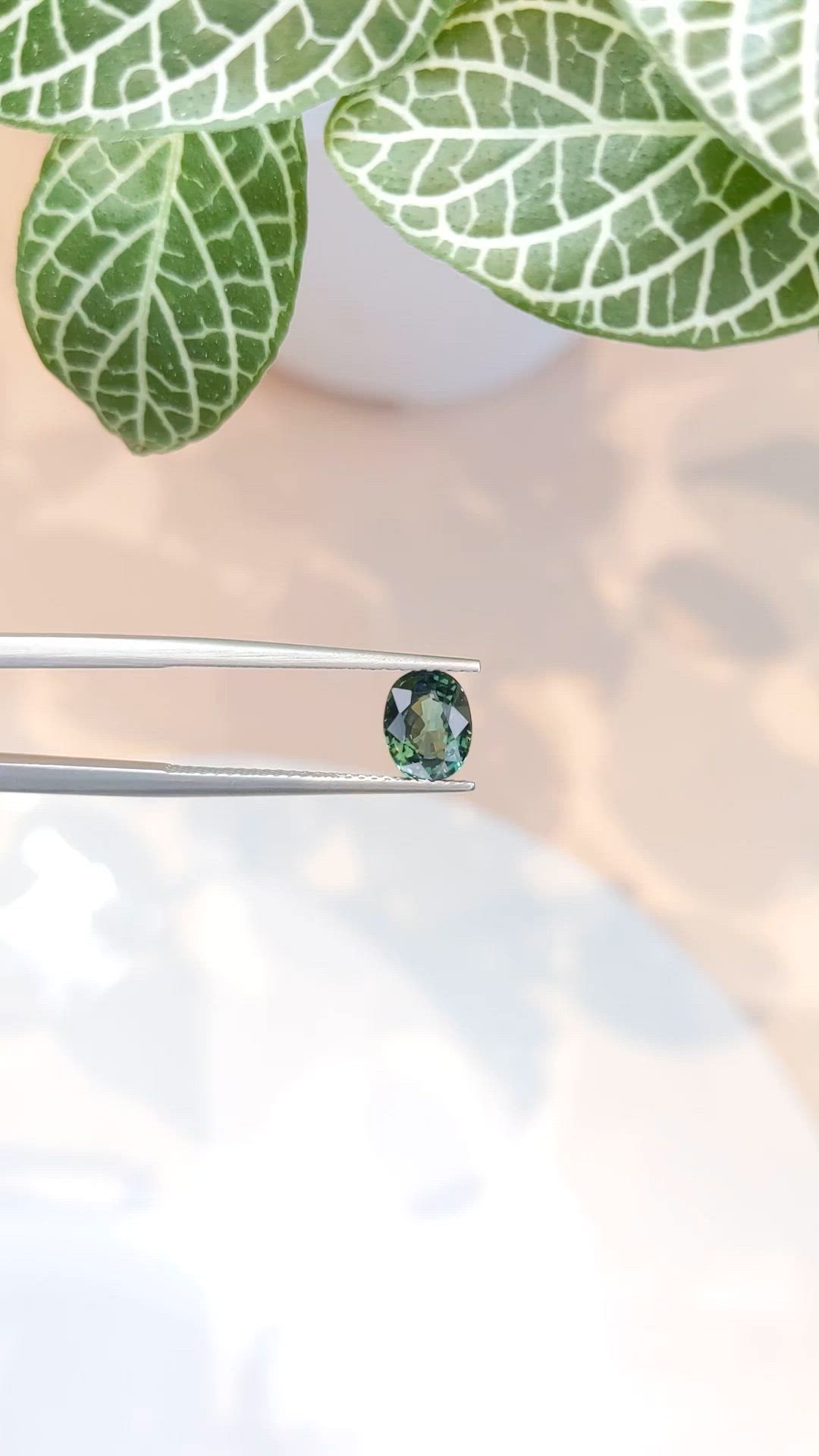 1.40 Ct. Bluish Green Sapphire from Ceylon (Sri Lanka) Size Video