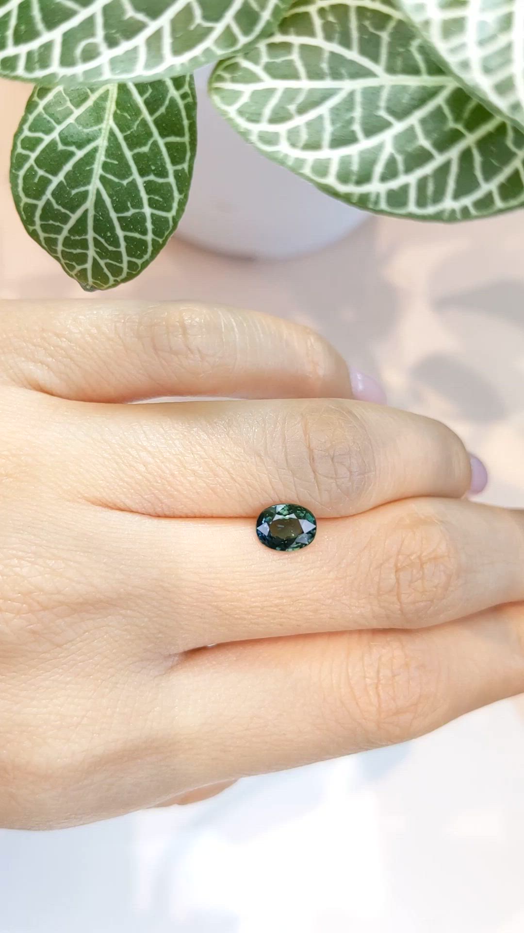 1.40 Ct. Bluish Green Sapphire from Ceylon (Sri Lanka) Size Video