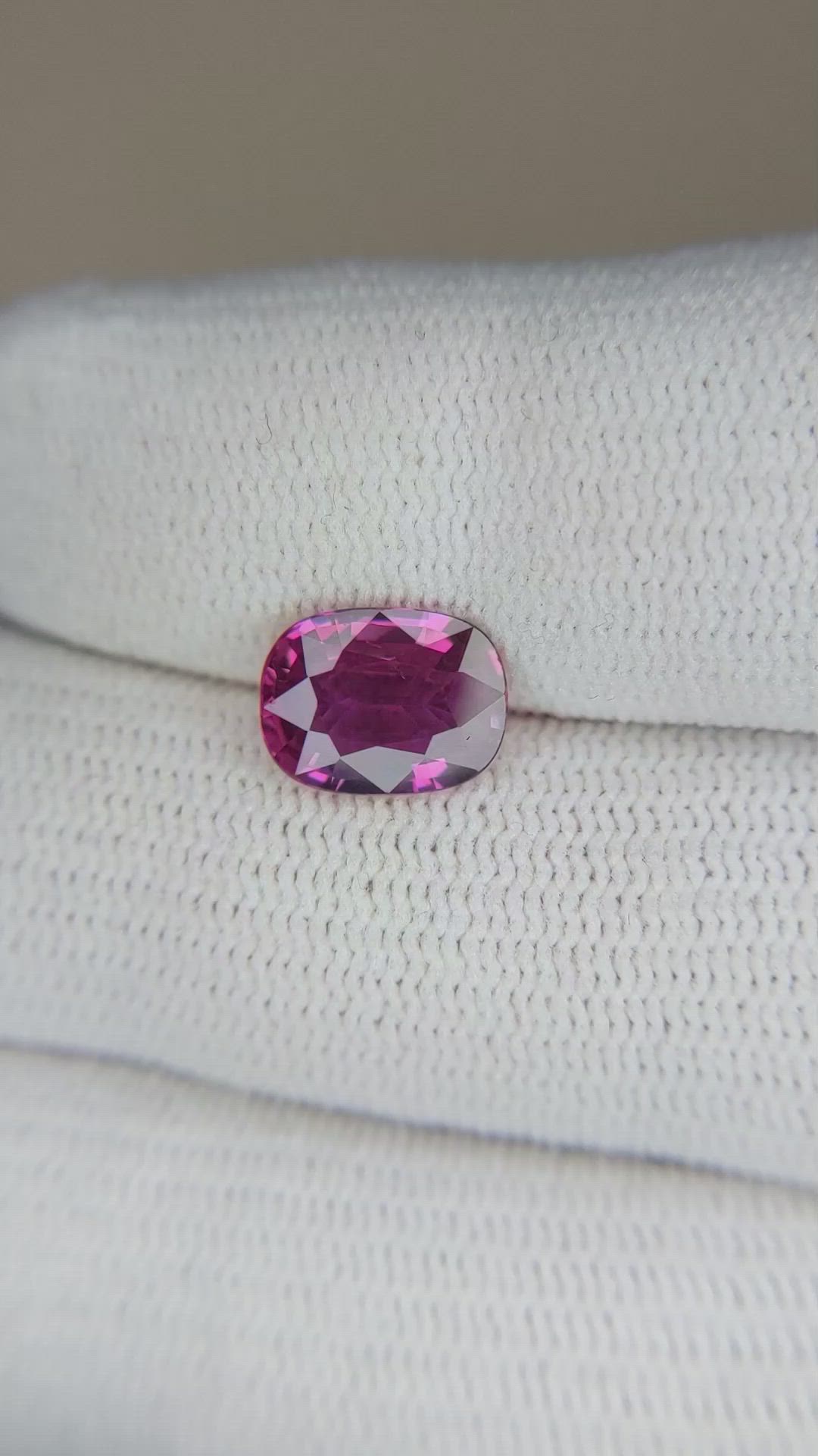 1.97 Ct. Purplish Pink Sapphire from Ceylon (Sri Lanka) Size Video