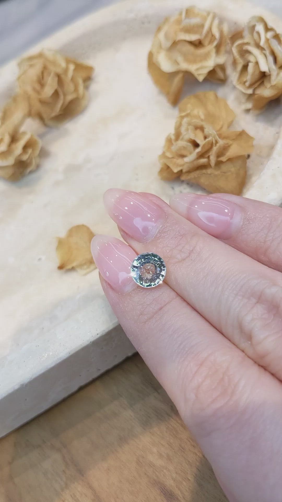 2.69 Ct. Greenish Blue Sapphire from Ceylon (Sri Lanka) Size Video