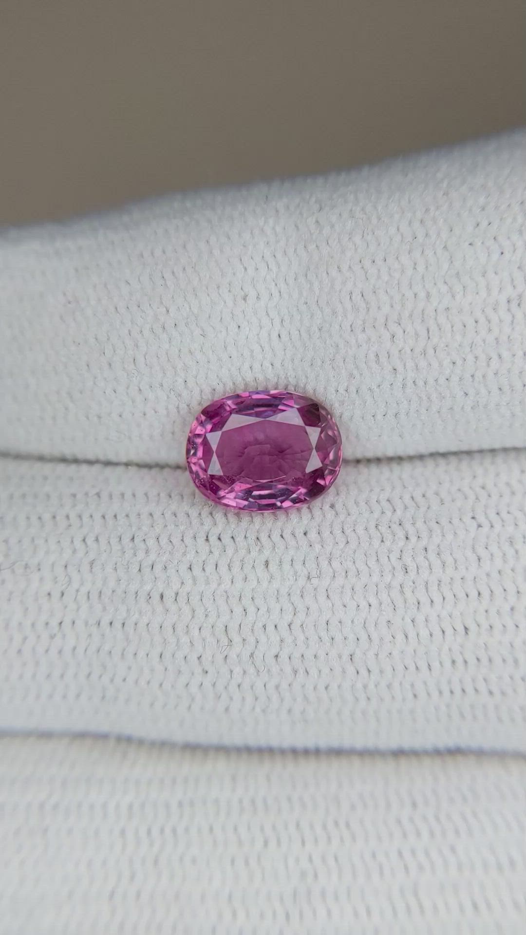 2.16 Ct. Reddish Pink Sapphire from Ceylon (Sri Lanka) Size Video