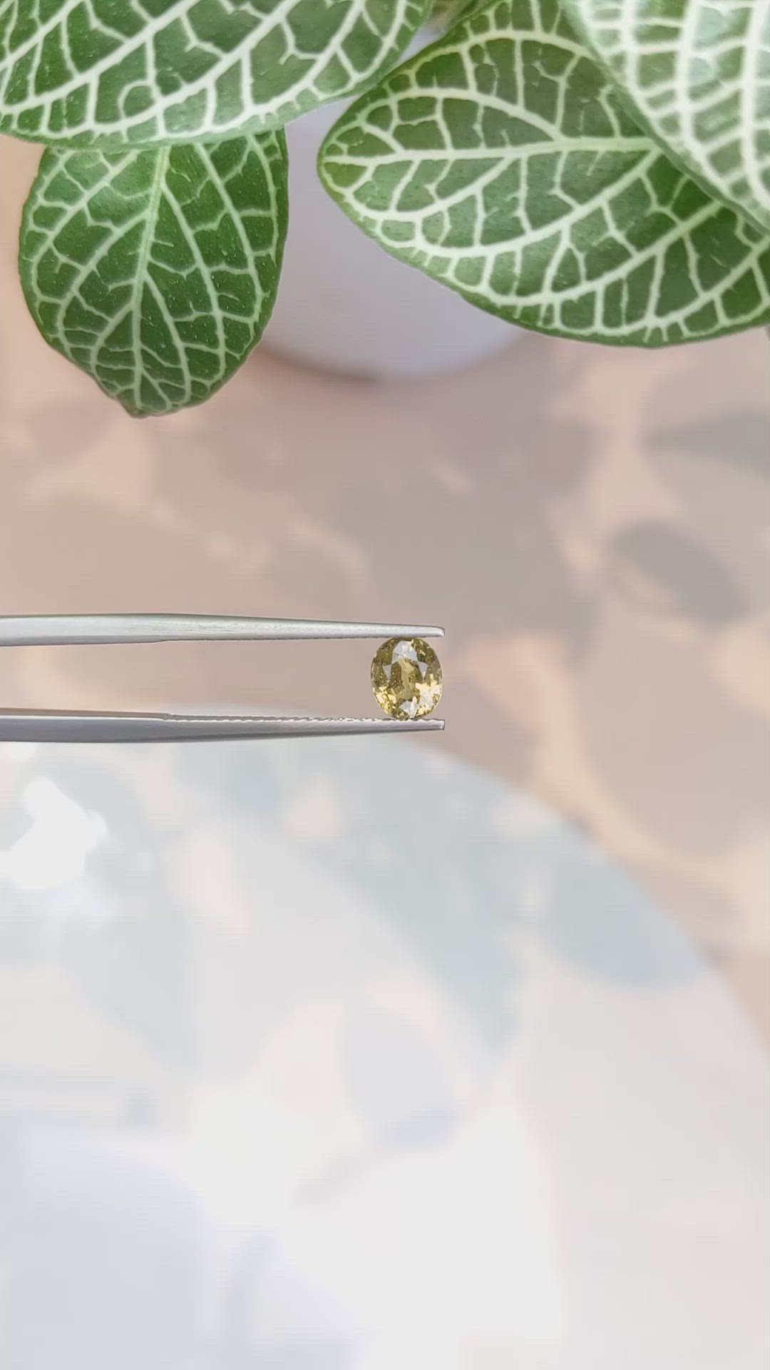 1.09 Ct. Greenish Yellow Sapphire from Ceylon (Sri Lanka) Size Video