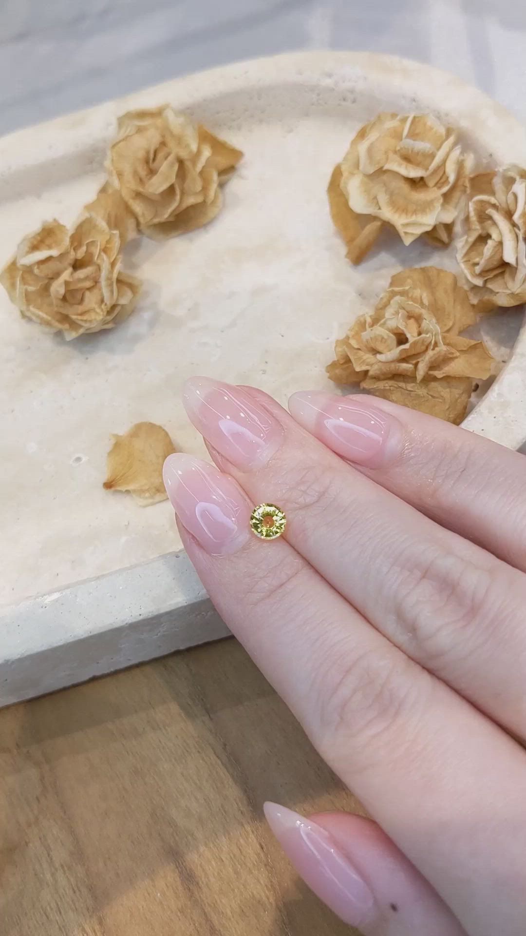 0.70 Ct. Yellow Sapphire from Ceylon (Sri Lanka) Size Video
