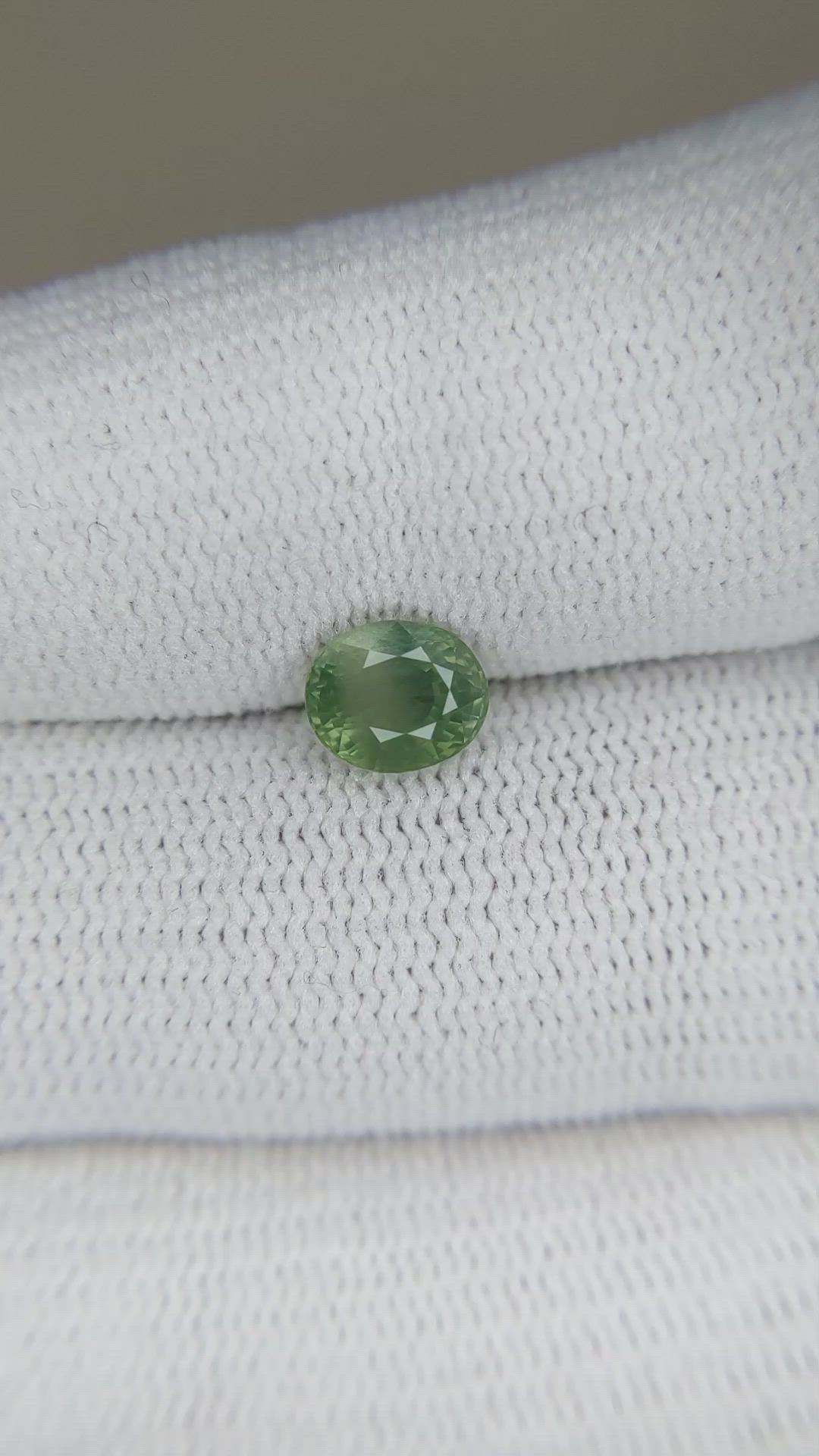 1.30 Ct. Green Sapphire from Ceylon (Sri Lanka) Size Video