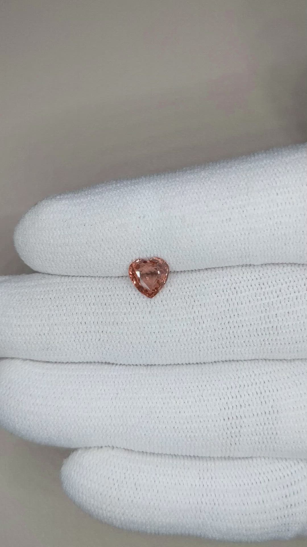 1.14 Ct. Reddish Orange Sapphire from Ceylon (Sri Lanka) Size Video