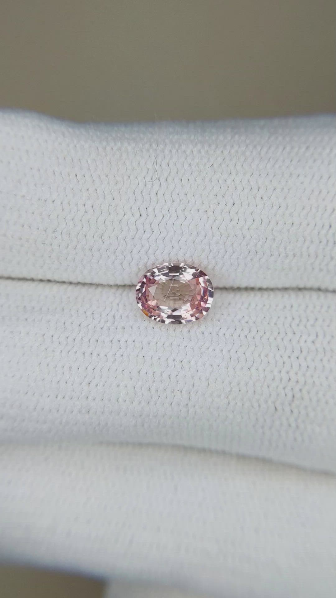 0.94 Ct. Peach Sapphire from Ceylon (Sri Lanka) Size Video