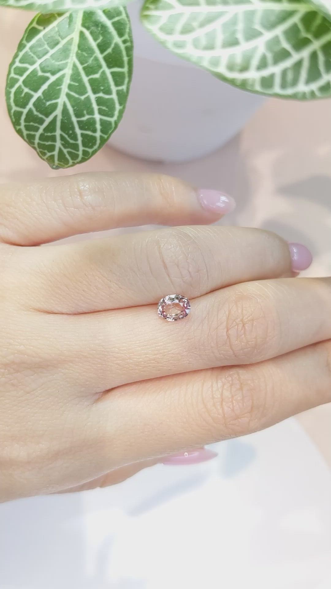 0.94 Ct. Peach Sapphire from Ceylon (Sri Lanka) Size Video