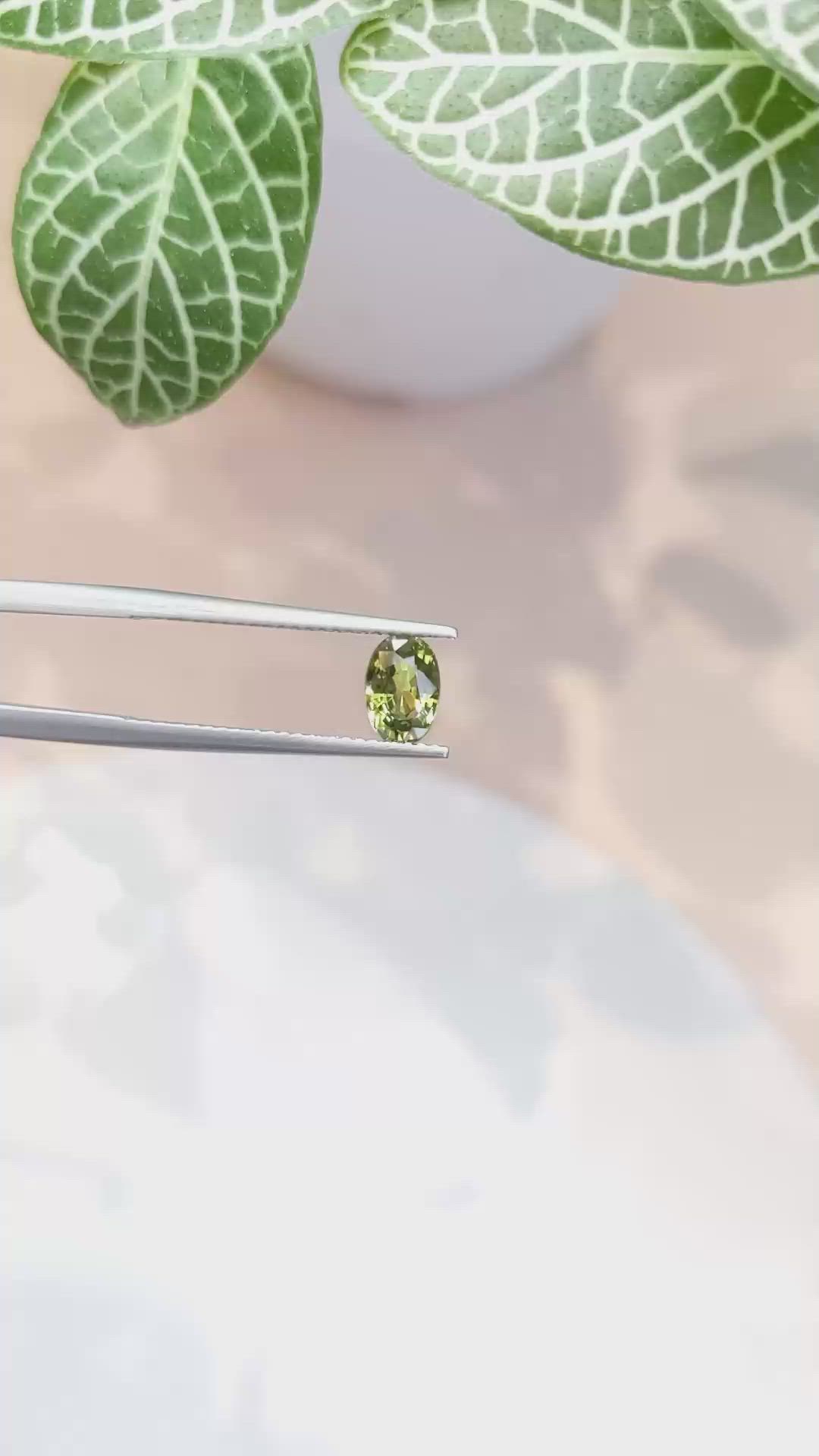 1.03 Ct. Green Sapphire from Ceylon (Sri Lanka) Size Video