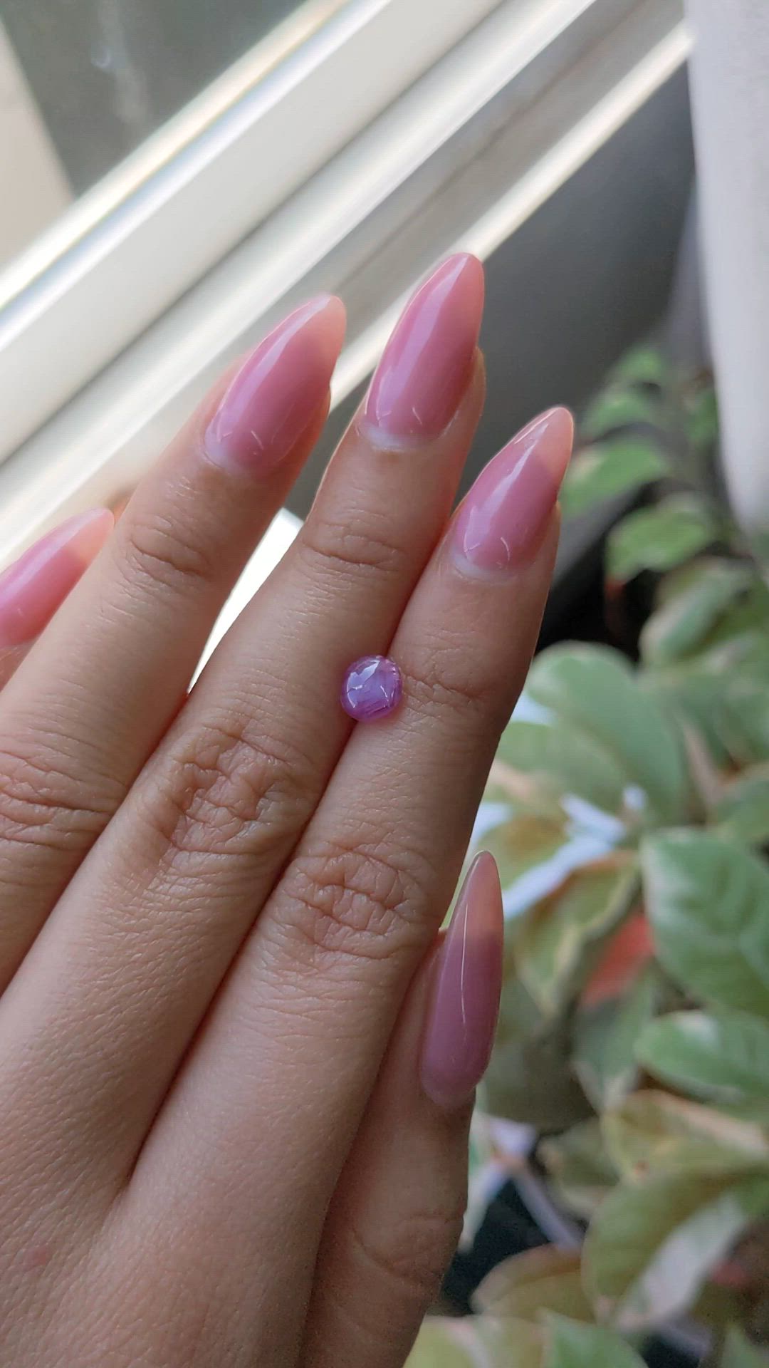 1.76 Ct. Pinkish Purple Star Sapphire from Ceylon (Sri Lanka) Size Video