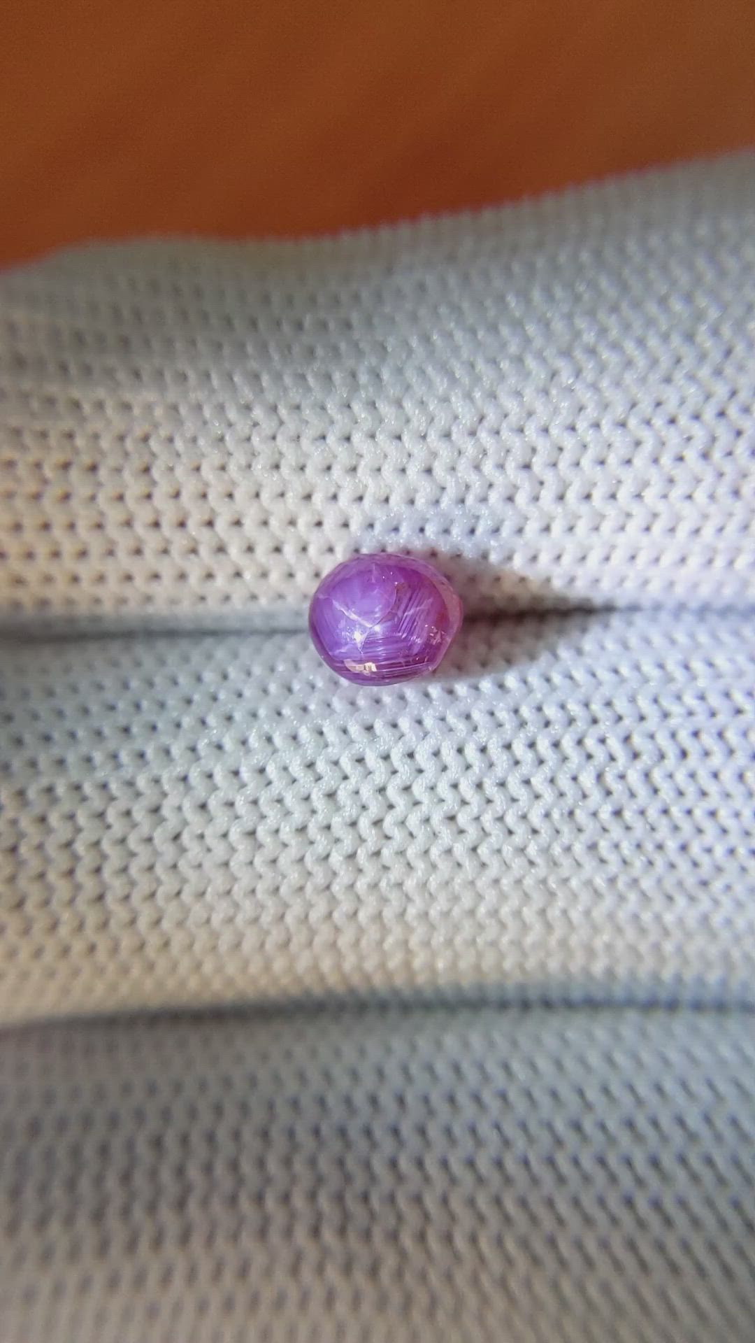 1.76 Ct. Pinkish Purple Star Sapphire from Ceylon (Sri Lanka) Size Video