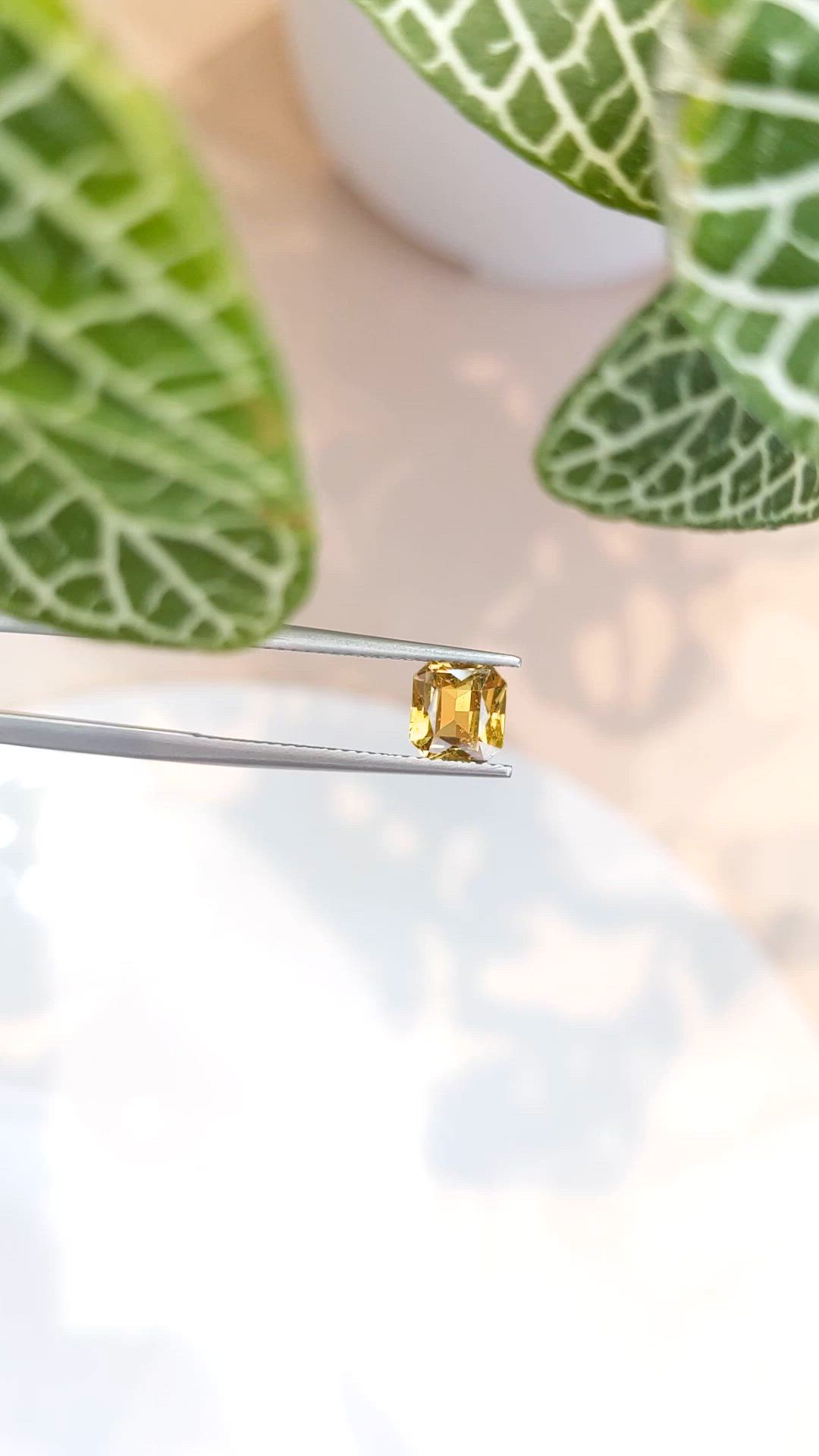 1.39 Ct. Yellow Sapphire from Ceylon (Sri Lanka) Size Video