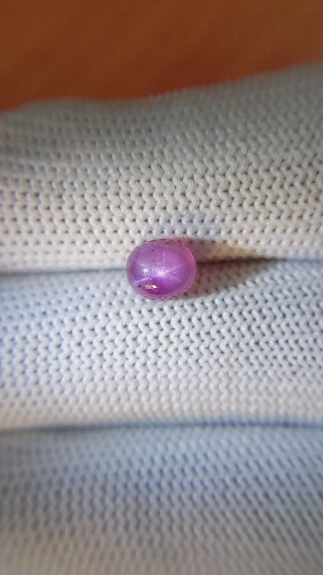 2.57 Ct. Pinkish Purple Star Sapphire from Ceylon (Sri Lanka) Size Video