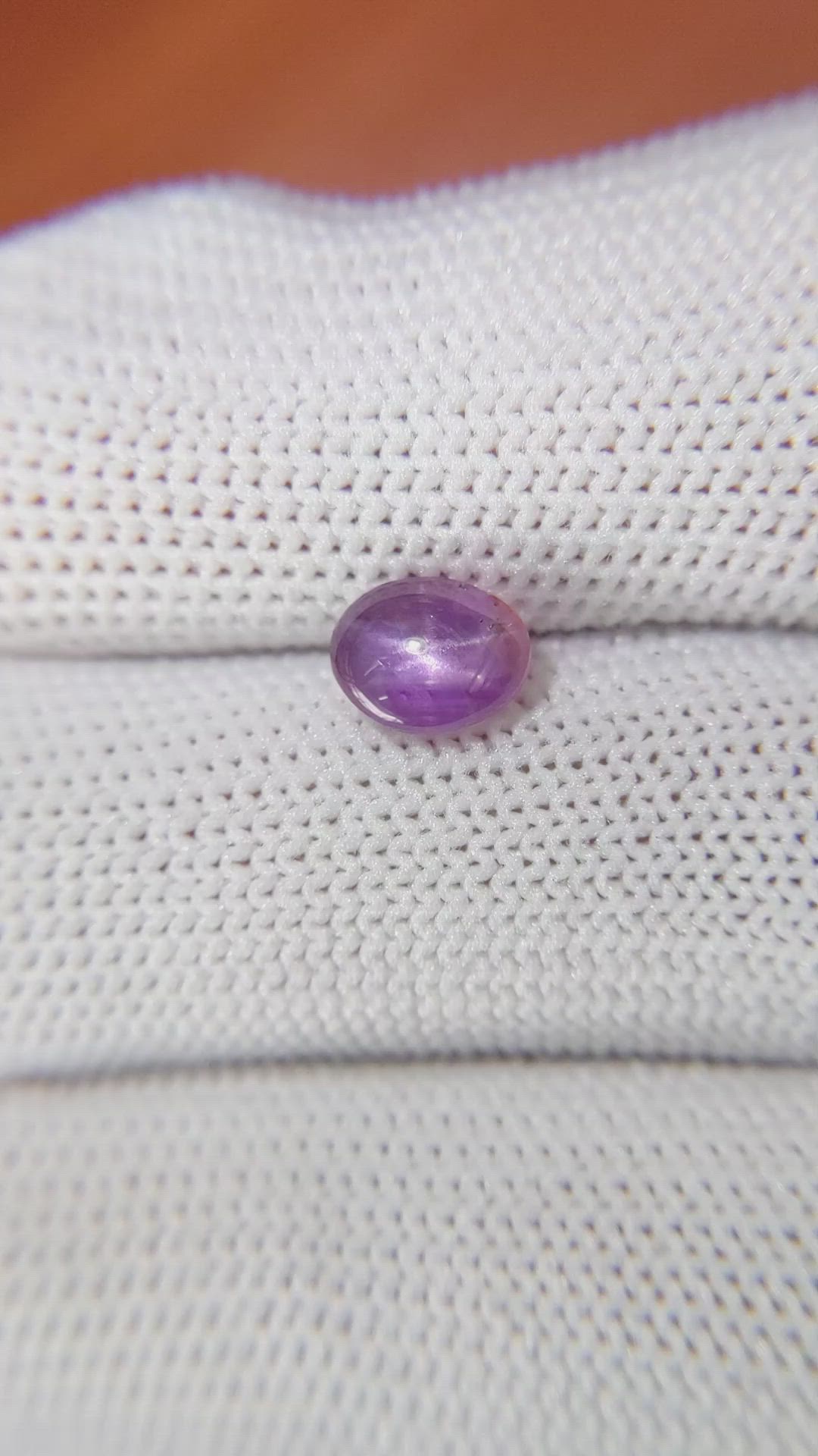 1.66 Ct. Pinkish Purple Star Sapphire from Ceylon (Sri Lanka) Size Video