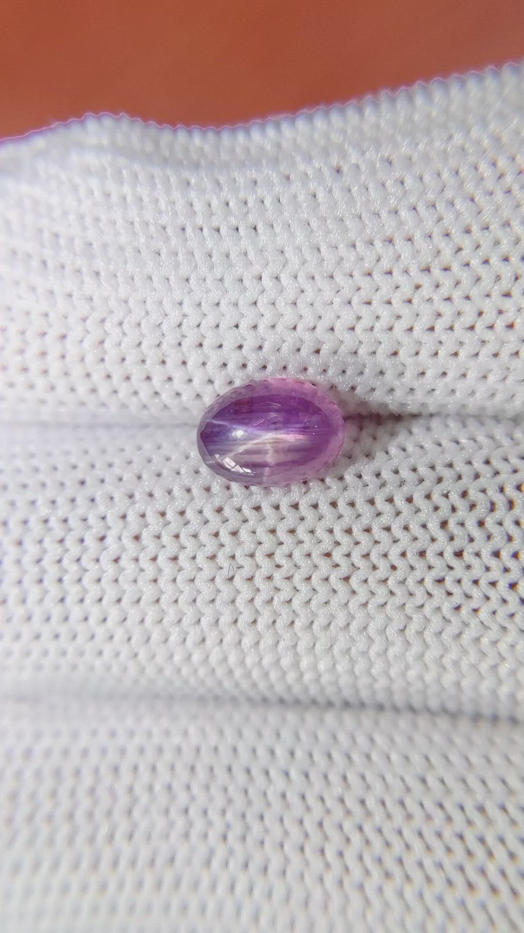 2.11 Ct. Pinkish Purple Star Sapphire from Ceylon (Sri Lanka) Size Video