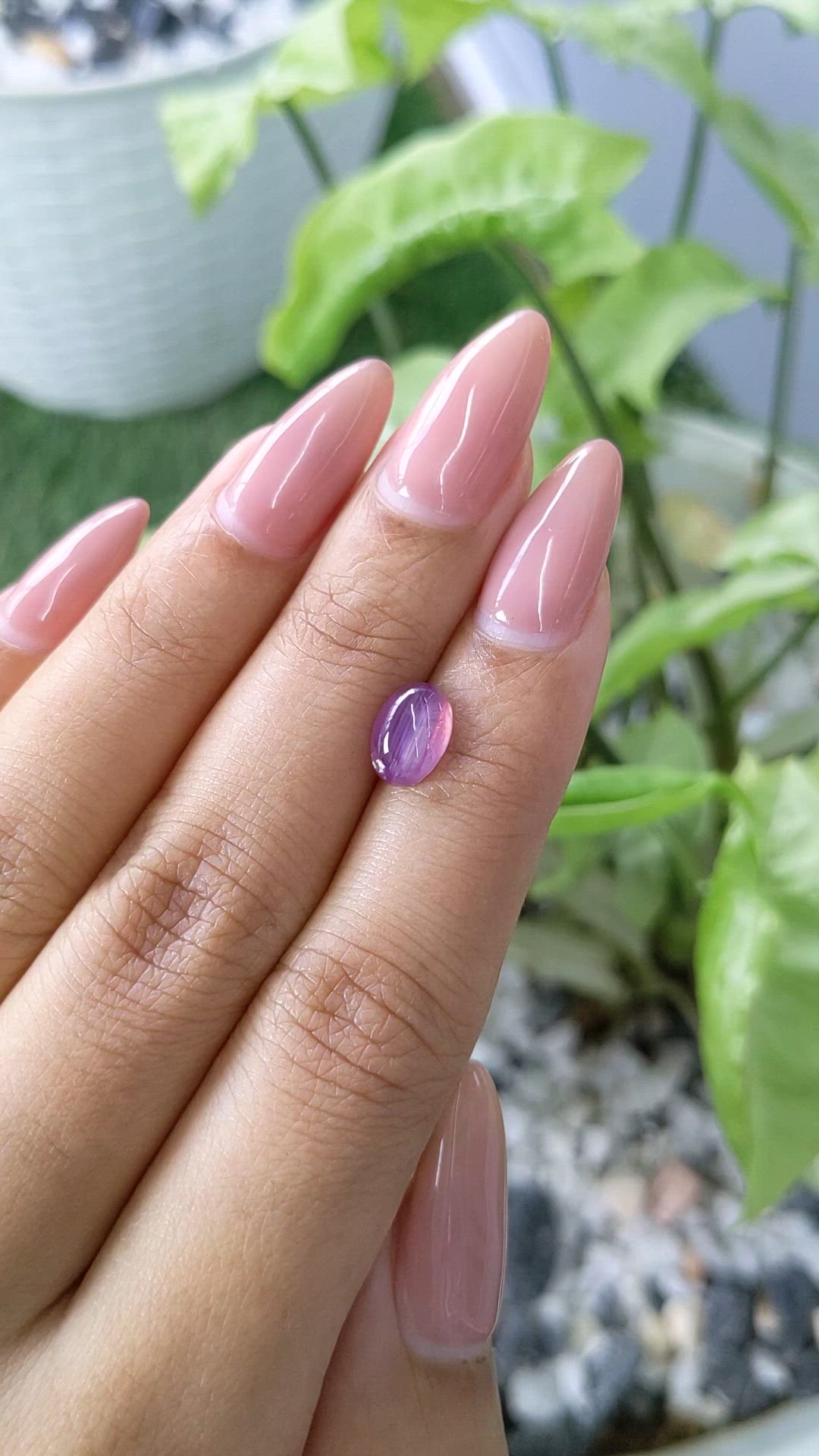 2.11 Ct. Pinkish Purple Star Sapphire from Ceylon (Sri Lanka) Size Video