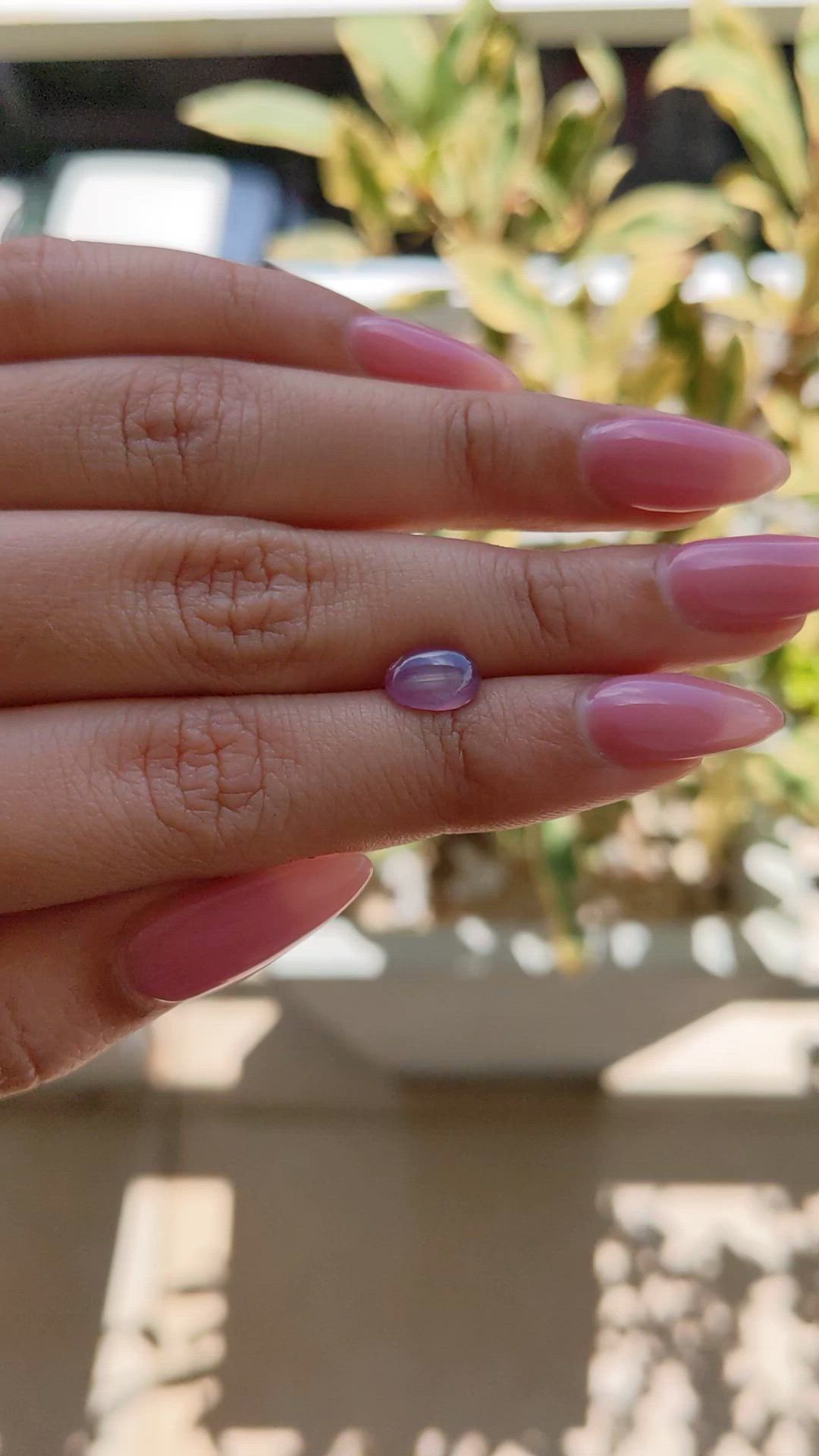 2.11 Ct. Pinkish Purple Star Sapphire from Ceylon (Sri Lanka) Size Video