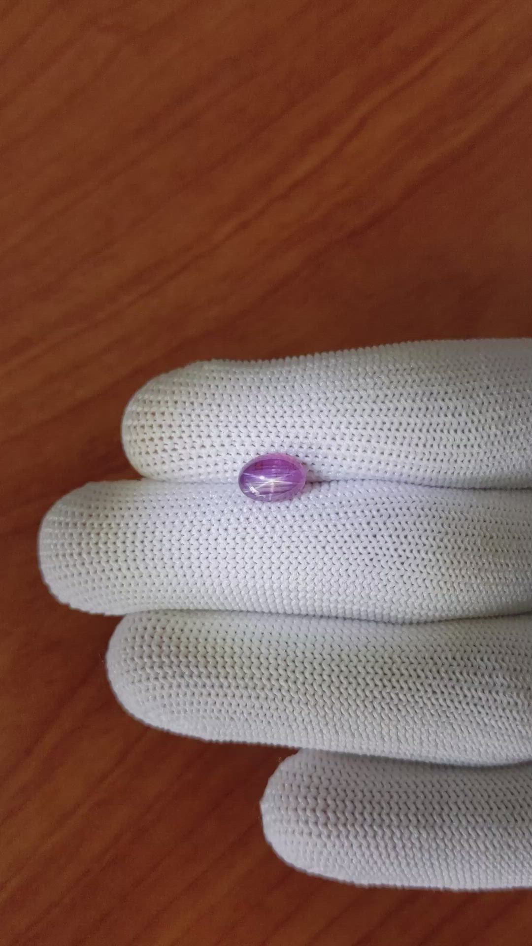 2.11 Ct. Pinkish Purple Star Sapphire from Ceylon (Sri Lanka) Size Video