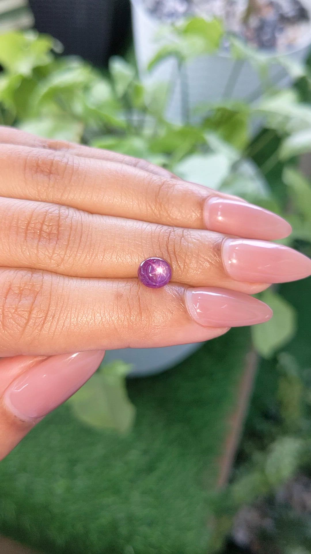2.14 Ct. Purple Star Sapphire from Ceylon (Sri Lanka) Size Video