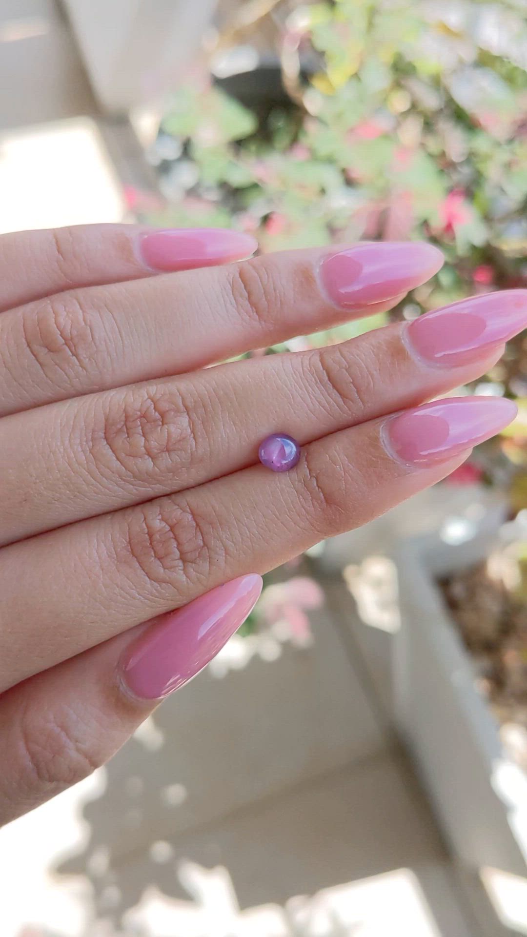 0.84 Ct. Pinkish Purple Star Sapphire from Ceylon (Sri Lanka) Size Video