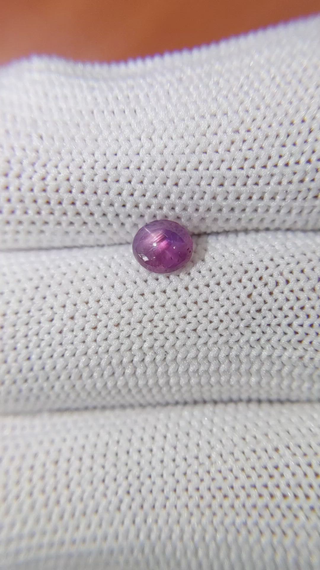 0.84 Ct. Pinkish Purple Star Sapphire from Ceylon (Sri Lanka) Size Video