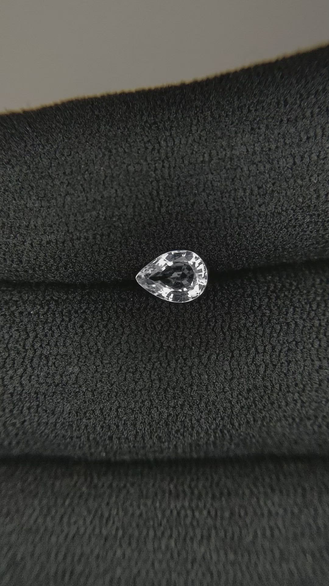 0.58 Ct. White Sapphire from Ceylon (Sri Lanka) Size Video