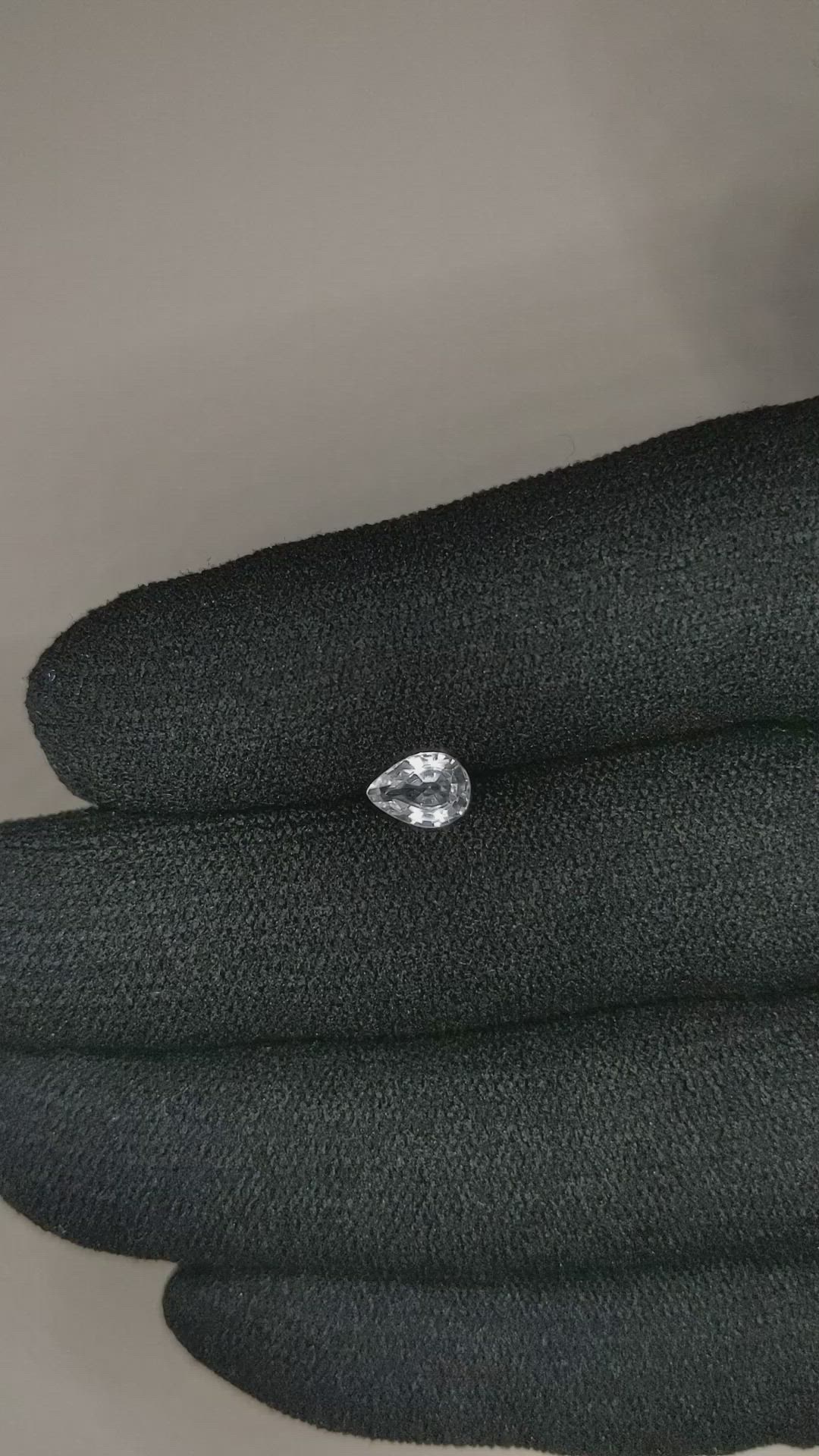 0.58 Ct. White Sapphire from Ceylon (Sri Lanka) Size Video
