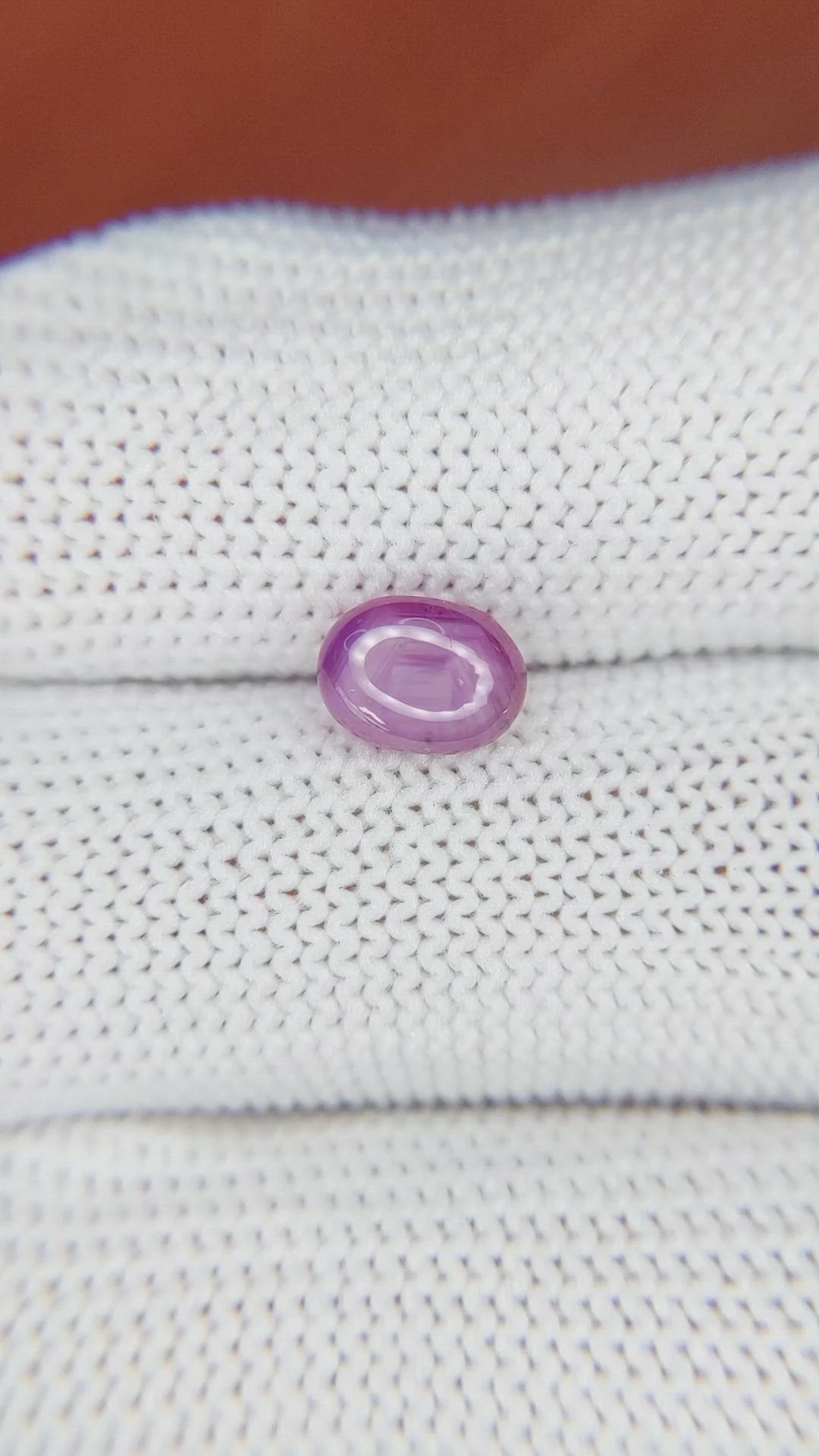 1.72 Ct. Purplish Pink Star Sapphire from Ceylon (Sri Lanka) Size Video