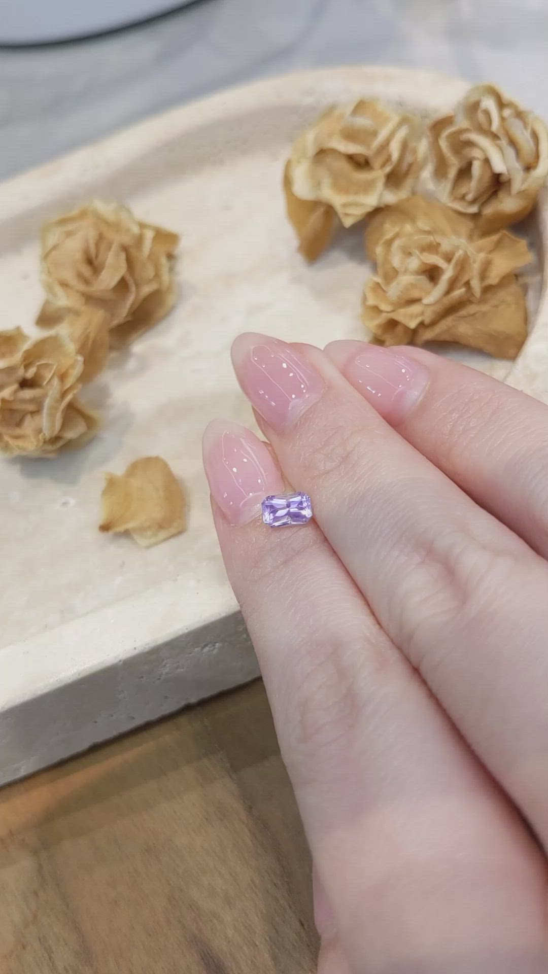 0.74 Ct. Violet Sapphire from Ceylon (Sri Lanka) Size Video