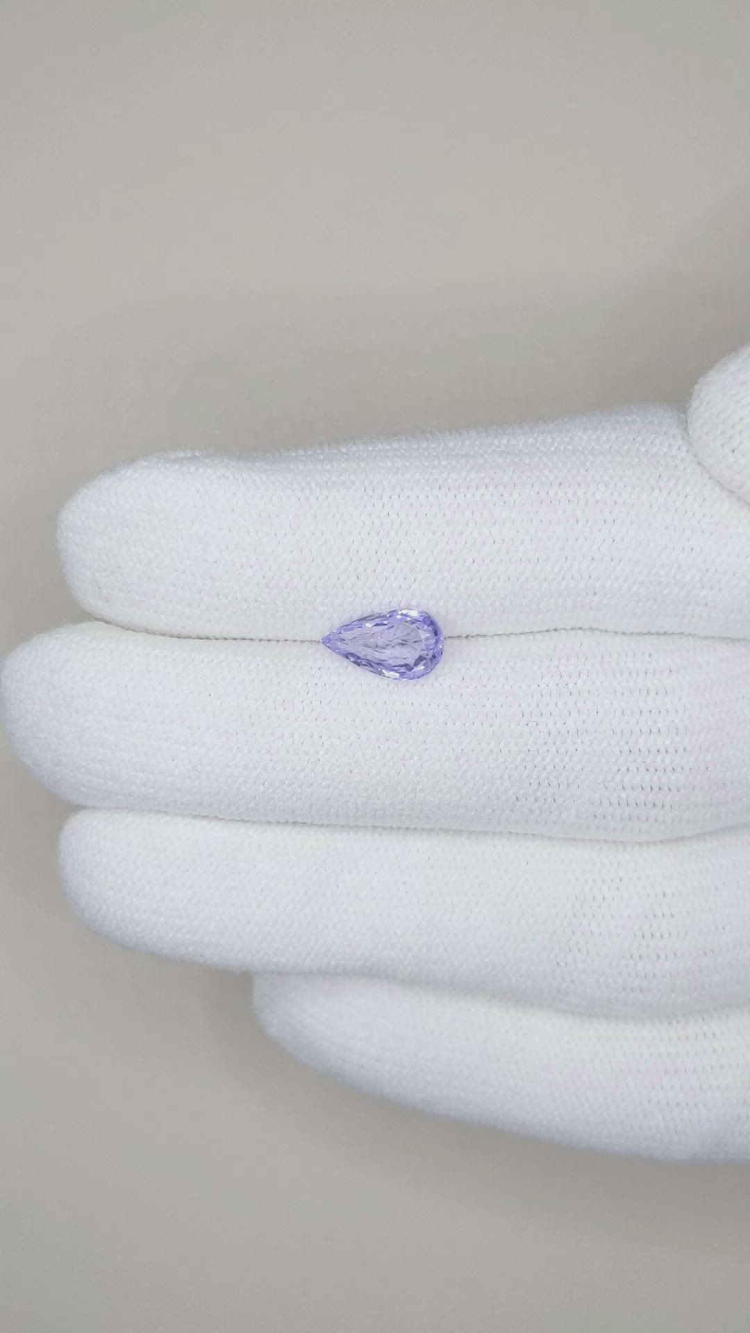 1.17 Ct. Bluish Purple Sapphire from Ceylon (Sri Lanka) Size Video