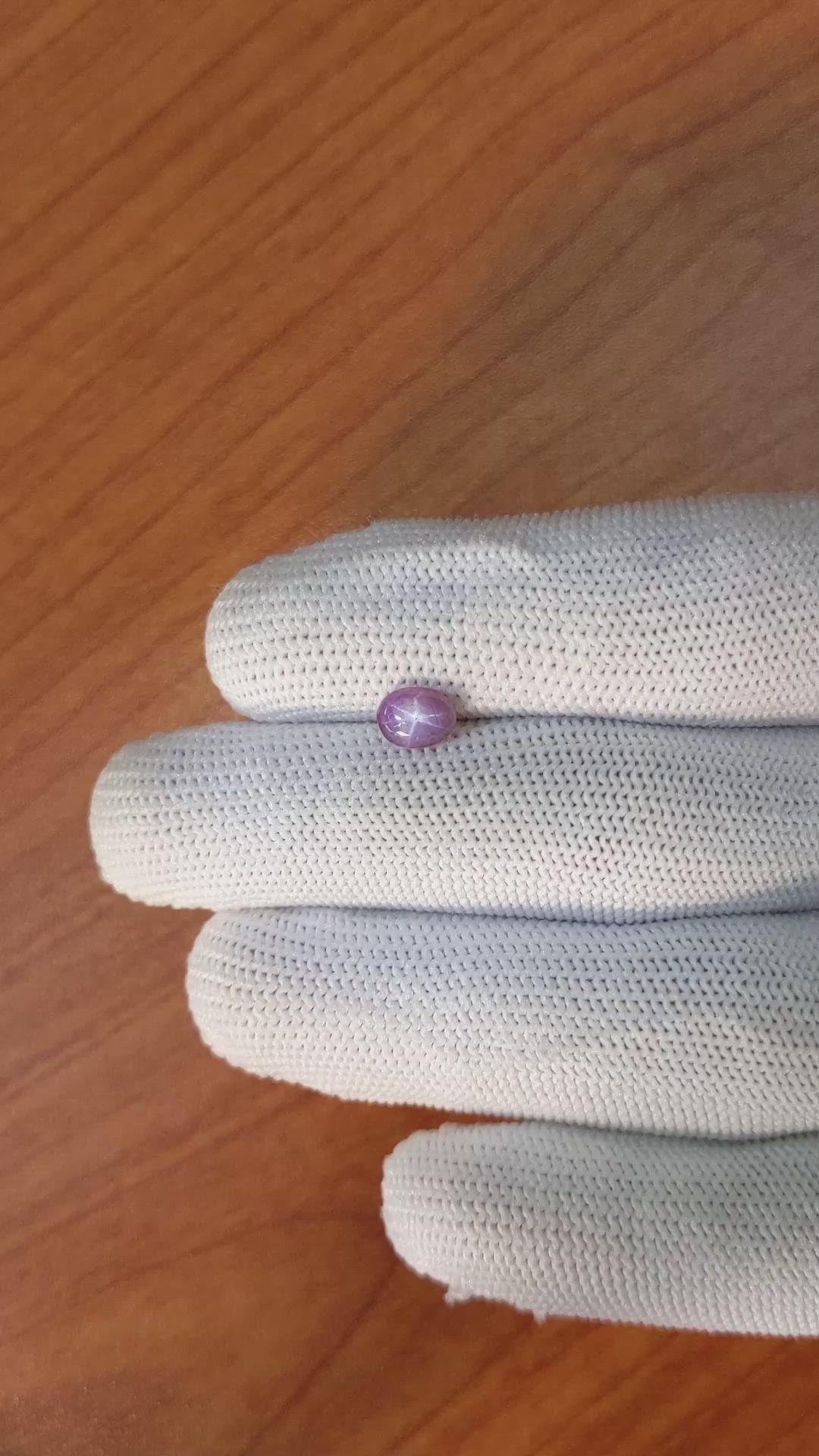 1.06 Ct. Purple Star Sapphire from Ceylon (Sri Lanka) Size Video
