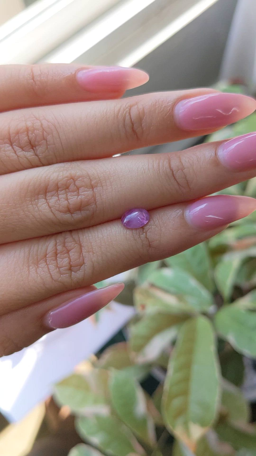 1.03 Ct. Pinkish Purple Star Sapphire from Ceylon (Sri Lanka) Size Video
