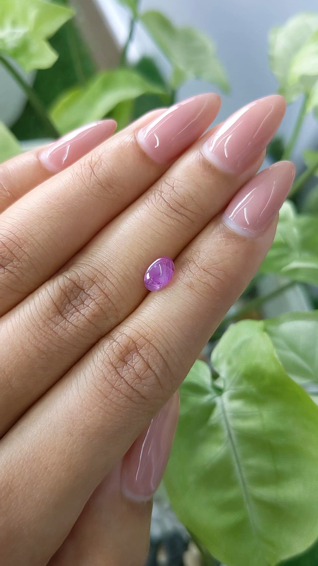 1.03 Ct. Pinkish Purple Star Sapphire from Ceylon (Sri Lanka) Size Video