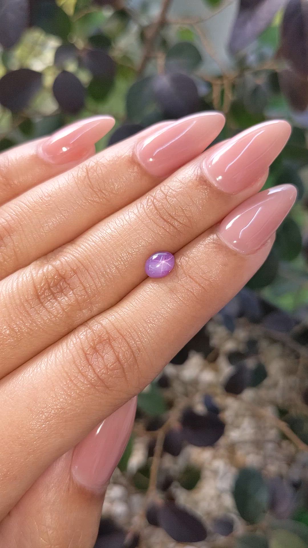 1.23 Ct. Purple Star Sapphire from Ceylon (Sri Lanka) Size Video