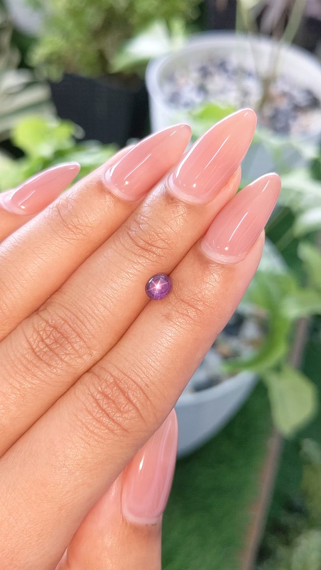 1.22 Ct. Pinkish Purple Star Sapphire from Ceylon (Sri Lanka) Size Video