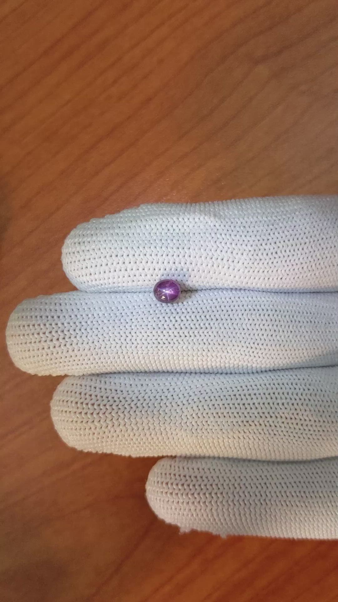 1.22 Ct. Pinkish Purple Star Sapphire from Ceylon (Sri Lanka) Size Video