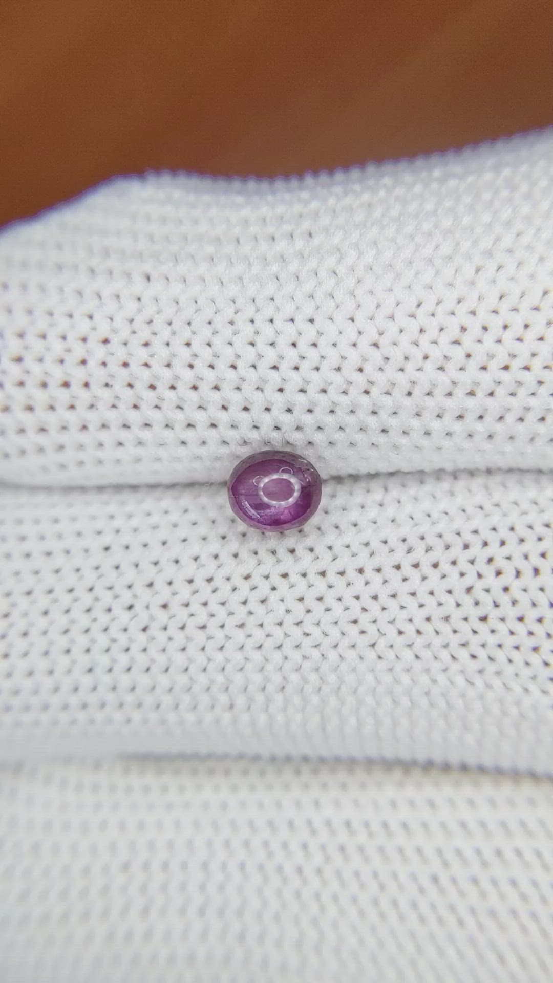 1.22 Ct. Pinkish Purple Star Sapphire from Ceylon (Sri Lanka) Size Video